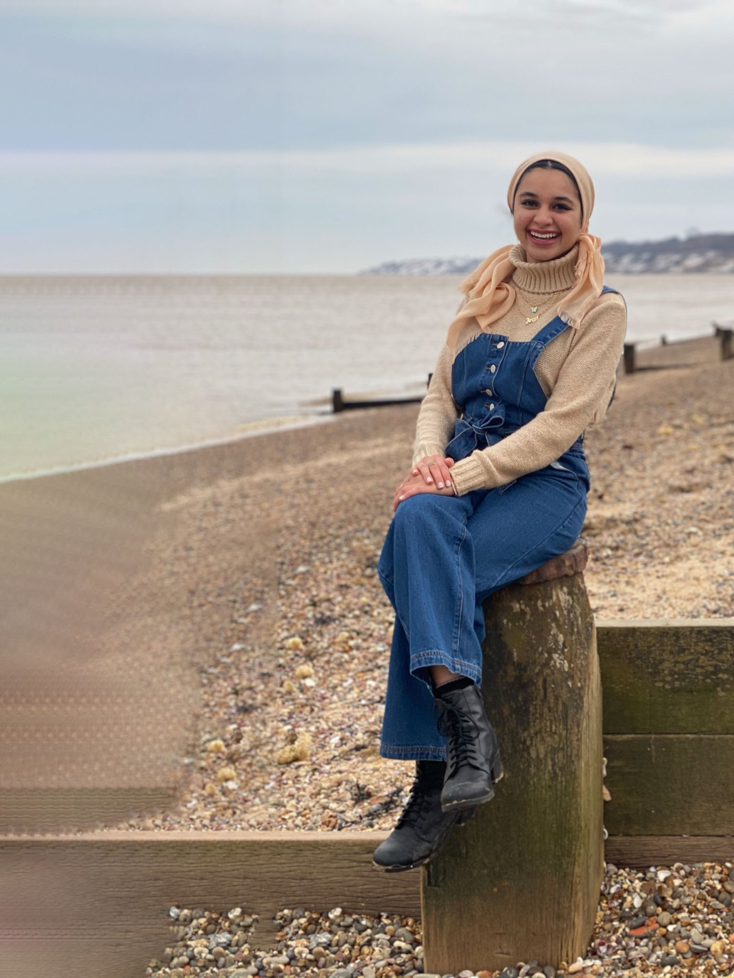 Dr Syeda I Hussaini on the beach
